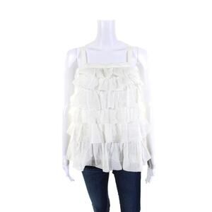 Joie | L | Silk Blend Tired Ruffle Sleeveless Tank Top Blouse Frilly